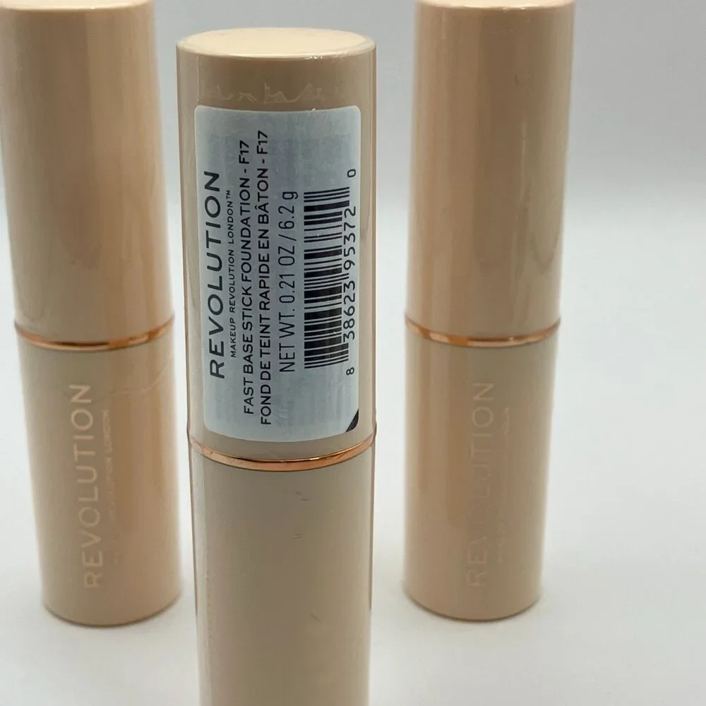 Revolution Fast Base Stick Foundation Creamy texture F17 0.21 OZ Set of 3 Pcs